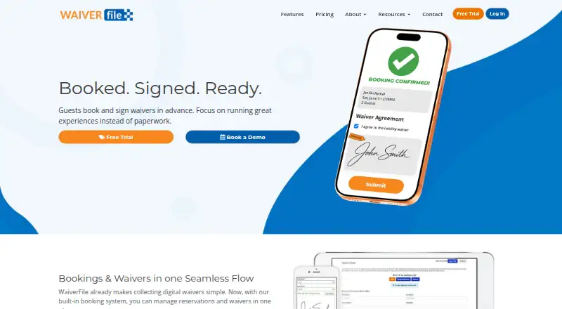 The WaiverFile homepage