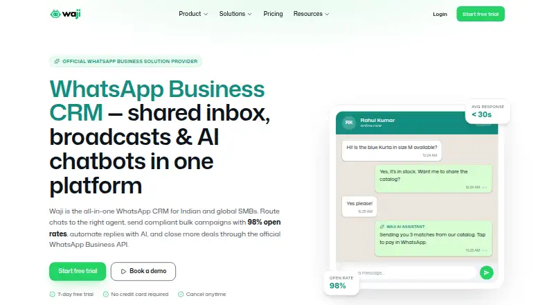 The Waji homepage