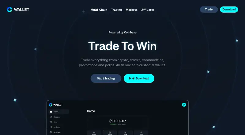The Coinbase Wallet homepage