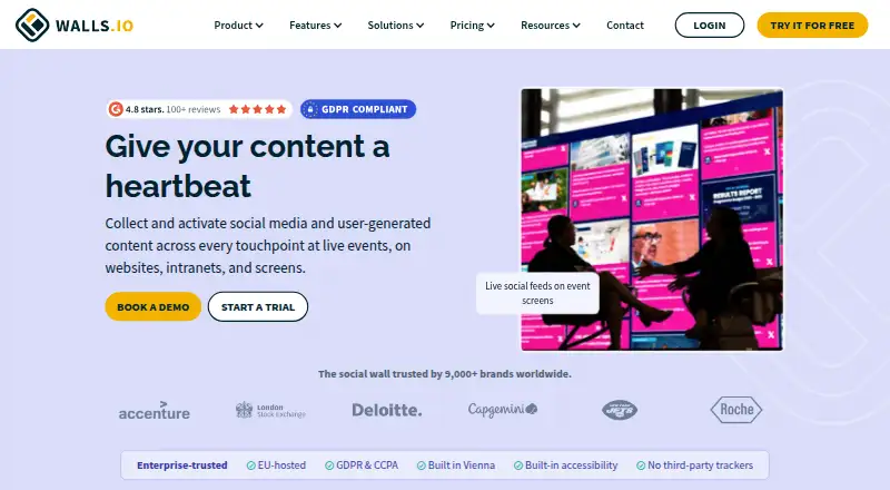 The Walls.io homepage