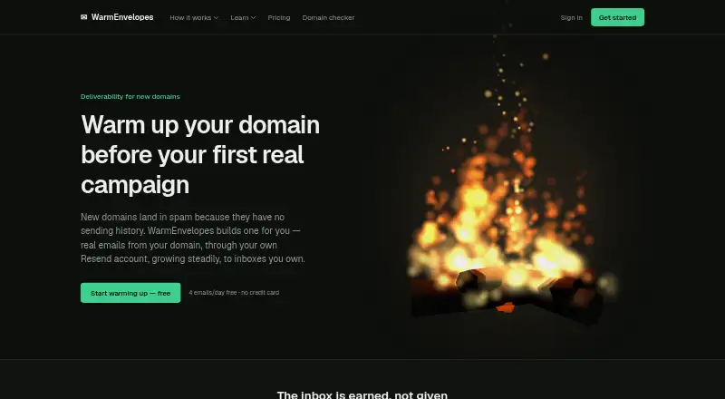 The WarmEnvelopes homepage
