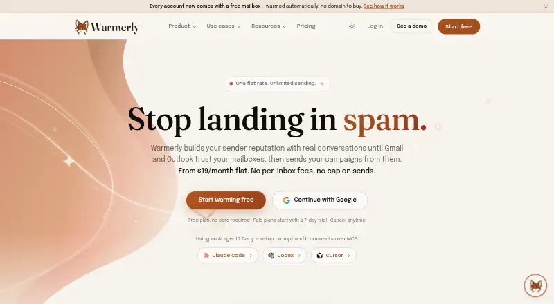 The Warmerly homepage