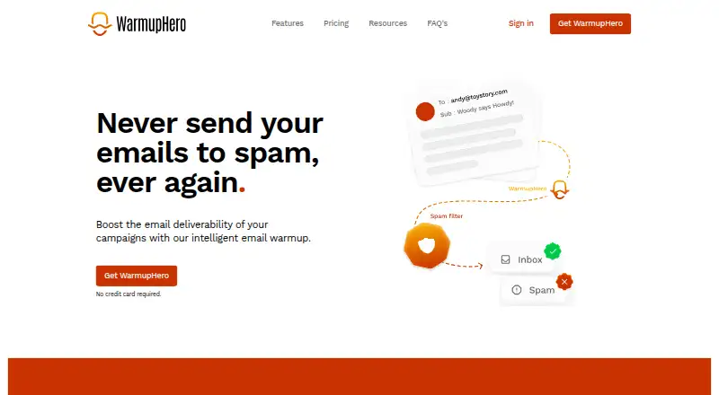 The WarmupHero homepage