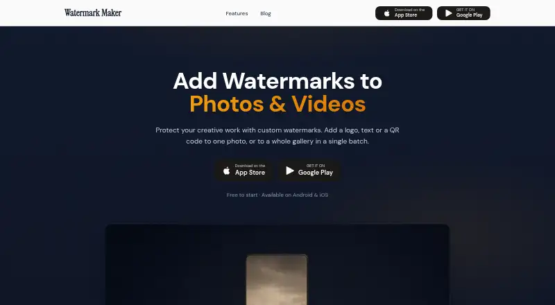 The Watermark Maker homepage