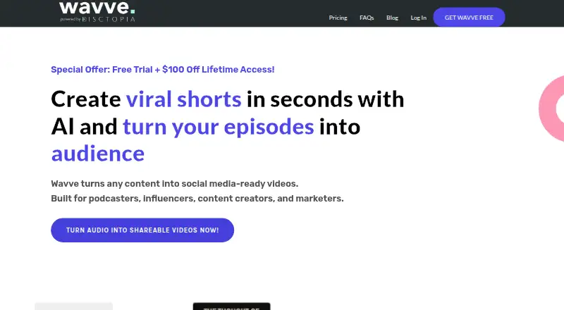 The Wavve homepage