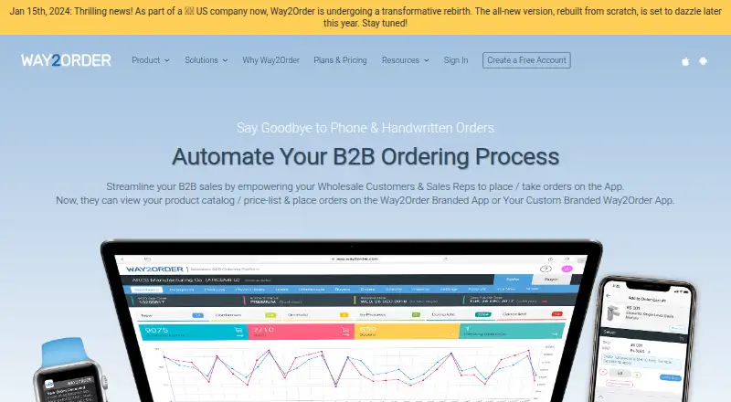 The Way2Order homepage
