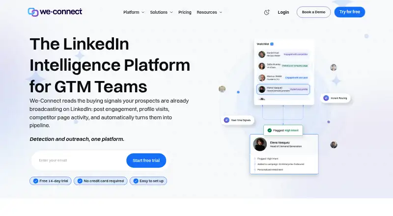 The We-Connect homepage