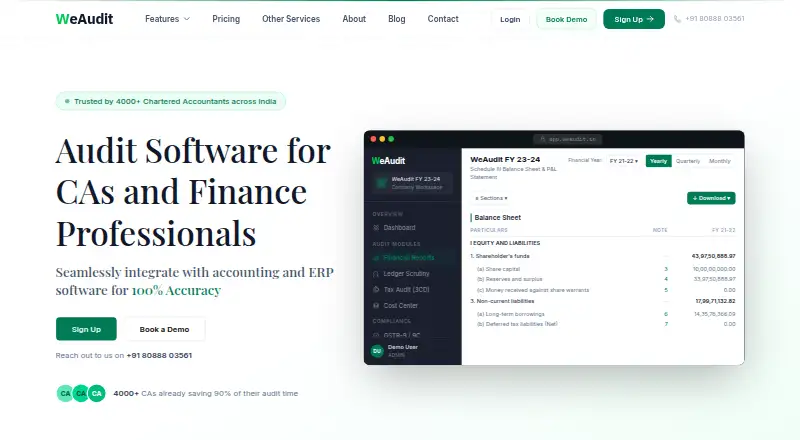The WeAudit homepage