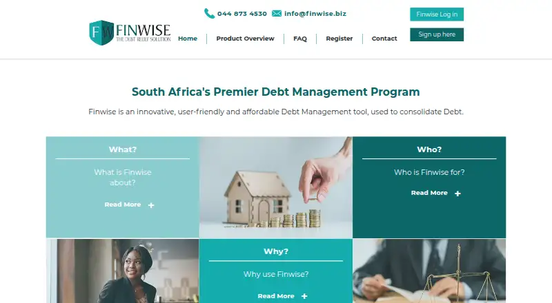 The Finwise homepage