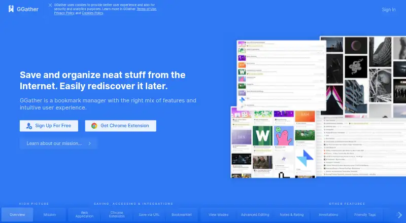 The GGather homepage