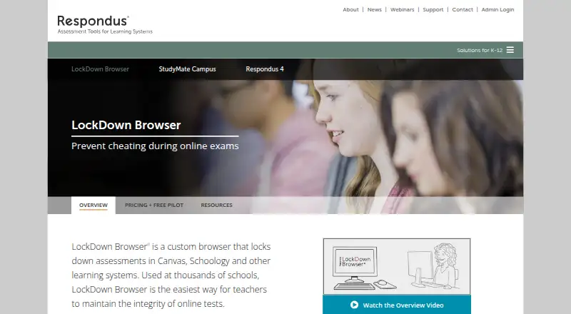 The Respondus LockDown Browser homepage