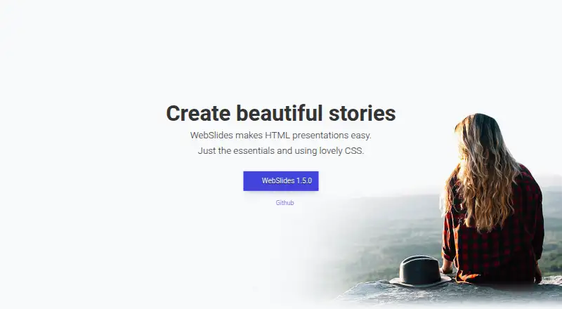 The WebSlides homepage