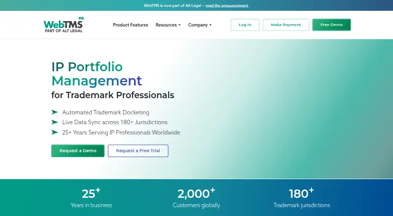 The WebTMS homepage