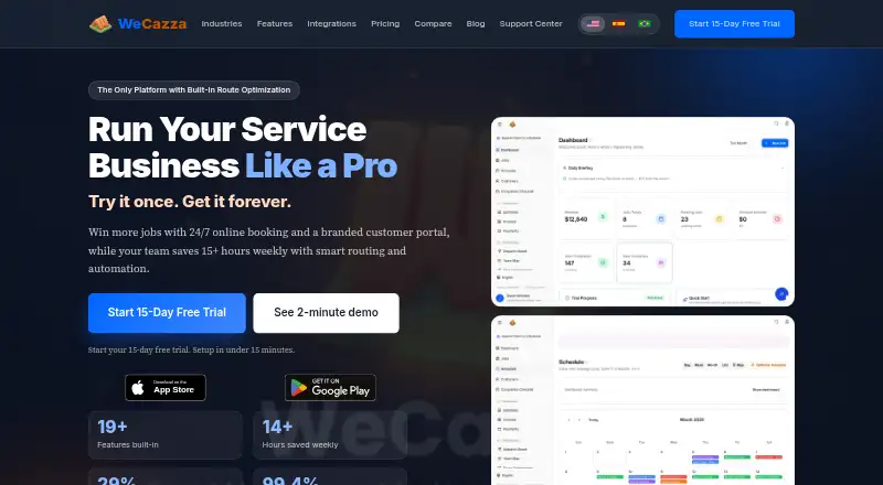 The WeCazza homepage