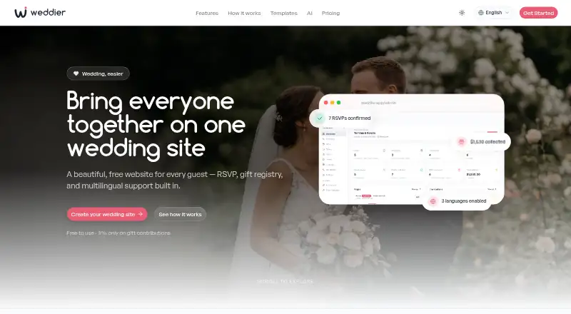 The Weddier homepage