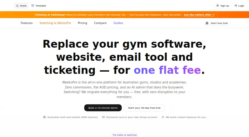 The WeeksPro homepage