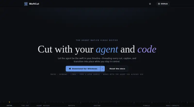 The WeftCut homepage