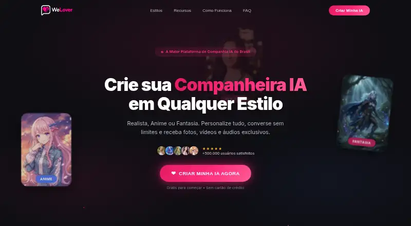 The WeLover AI homepage