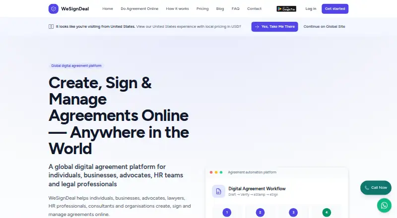 The WeSignDeal homepage