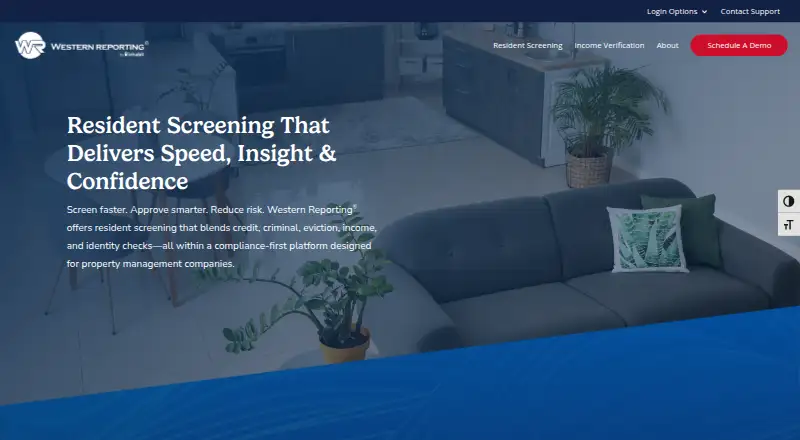 The Western Reporting Resident Screening homepage
