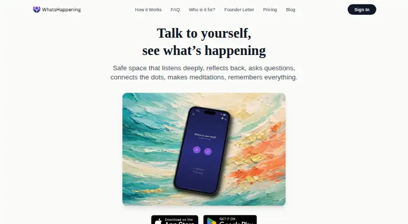 The What's Happening homepage