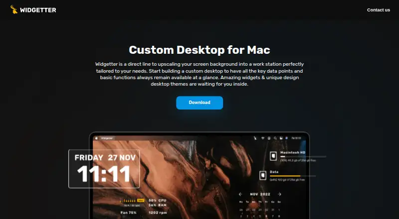 The Widgetter homepage