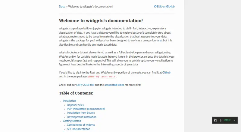The widgyts homepage