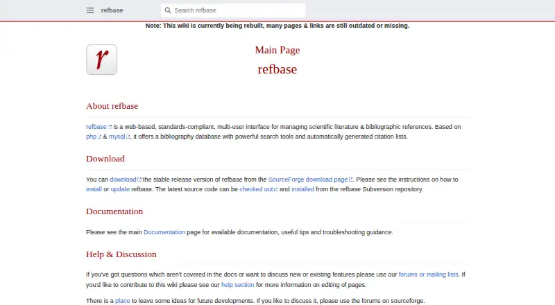 The refbase homepage