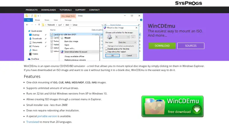 The WinCDEmu homepage