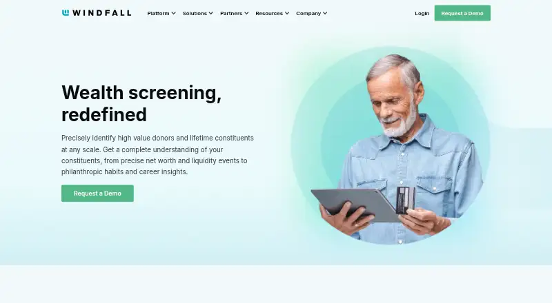The Windfall Wealth Screening homepage