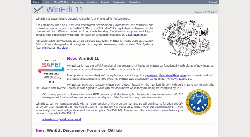 The WinEdt homepage