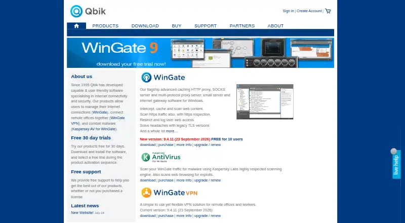 The WinGate homepage