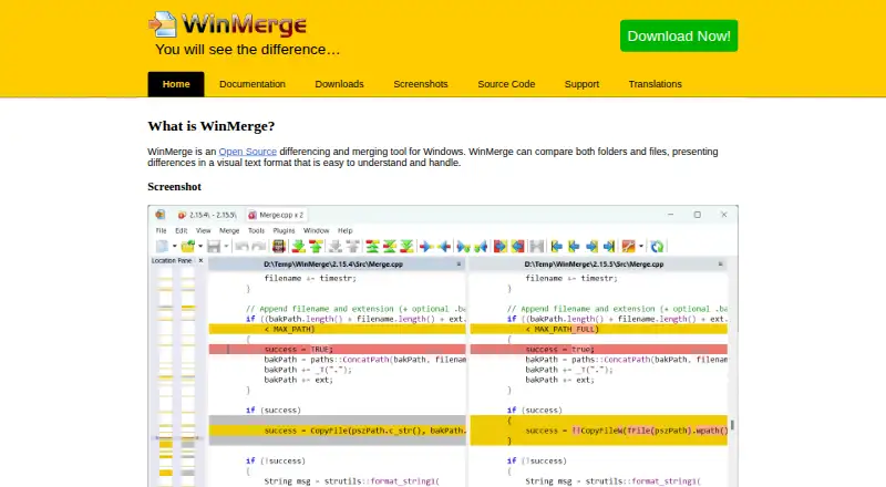 The WinMerge homepage