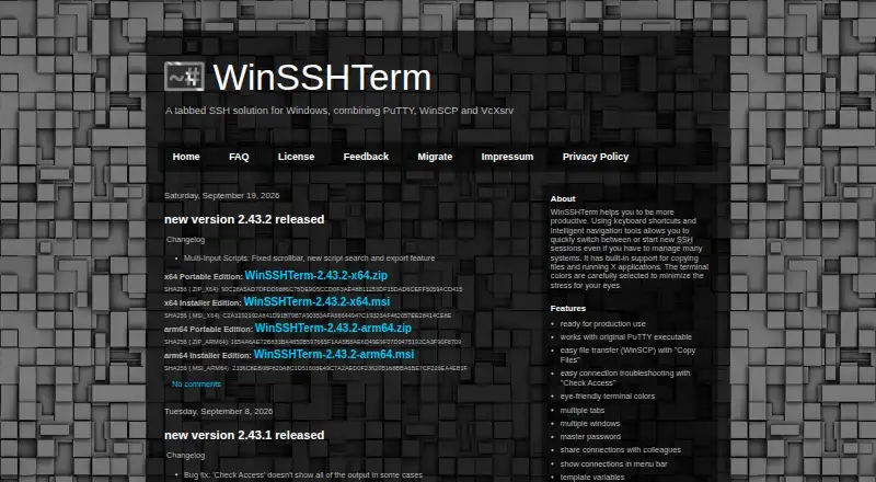 The WinSSHTerm homepage