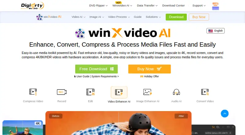 The Winxvideo AI homepage