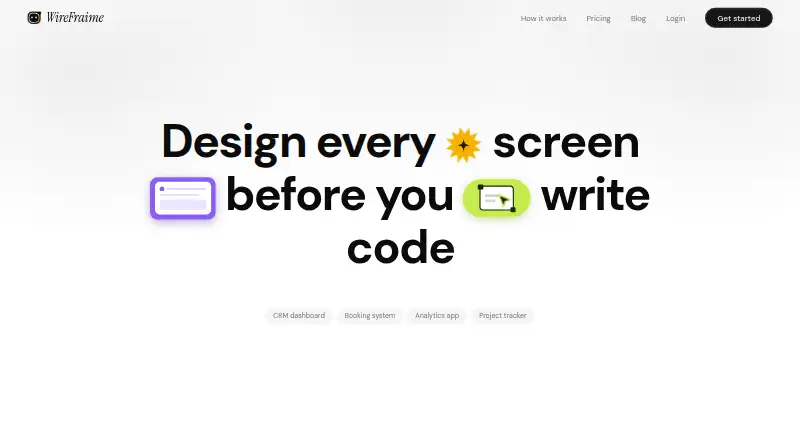 The WireFraime homepage