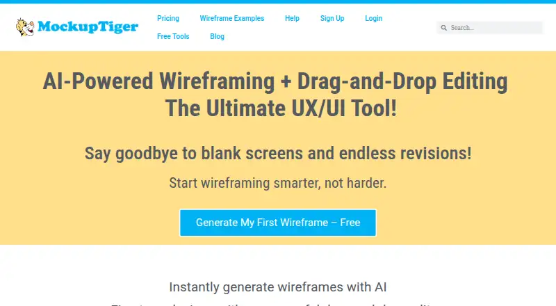 The MockupTiger homepage