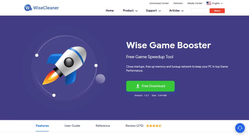 The Wise Game Booster homepage