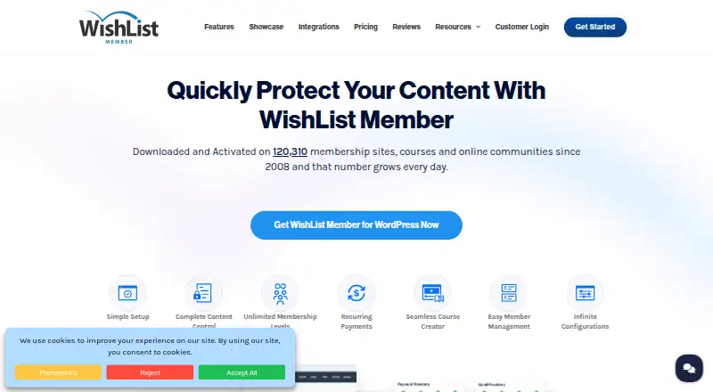 The WishList Member homepage