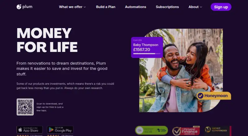 The Plum homepage