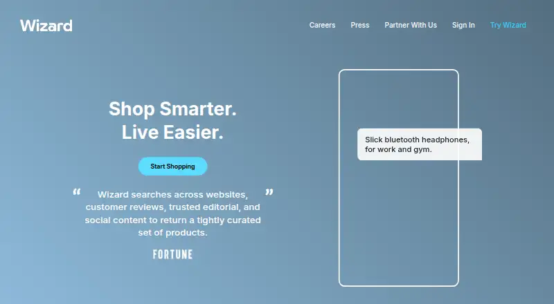 The Wizard homepage