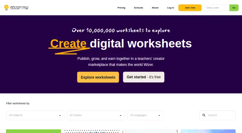 The Wizer homepage
