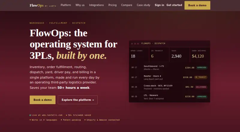 The FlowOps homepage