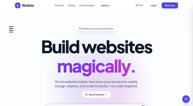 The Wobbio homepage