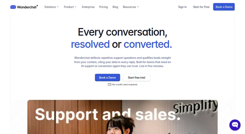 The Wonderchat homepage