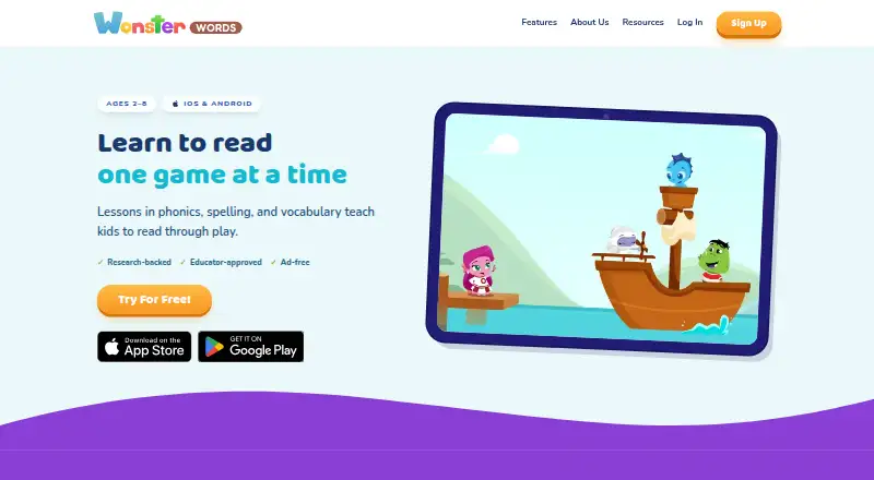 The Wonster Words homepage