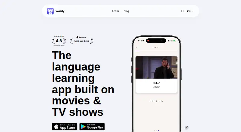 The Wordy homepage