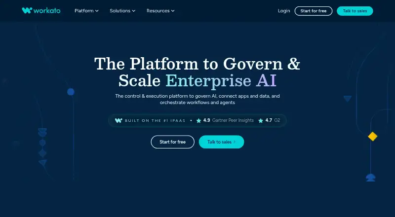 The Workato API Platform homepage