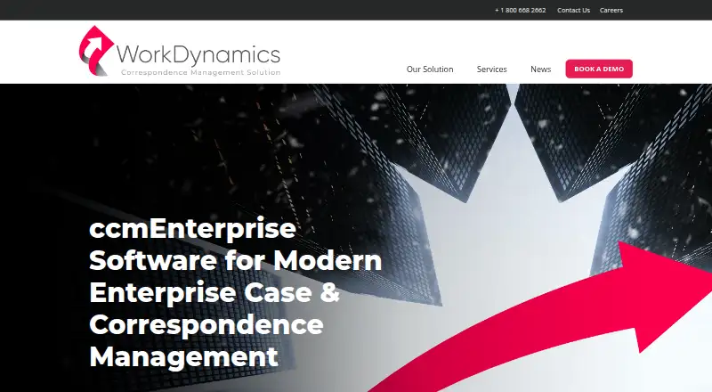 The WorkDynamics ccmEnterprise homepage
