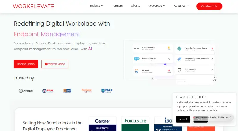 The Workelevate homepage